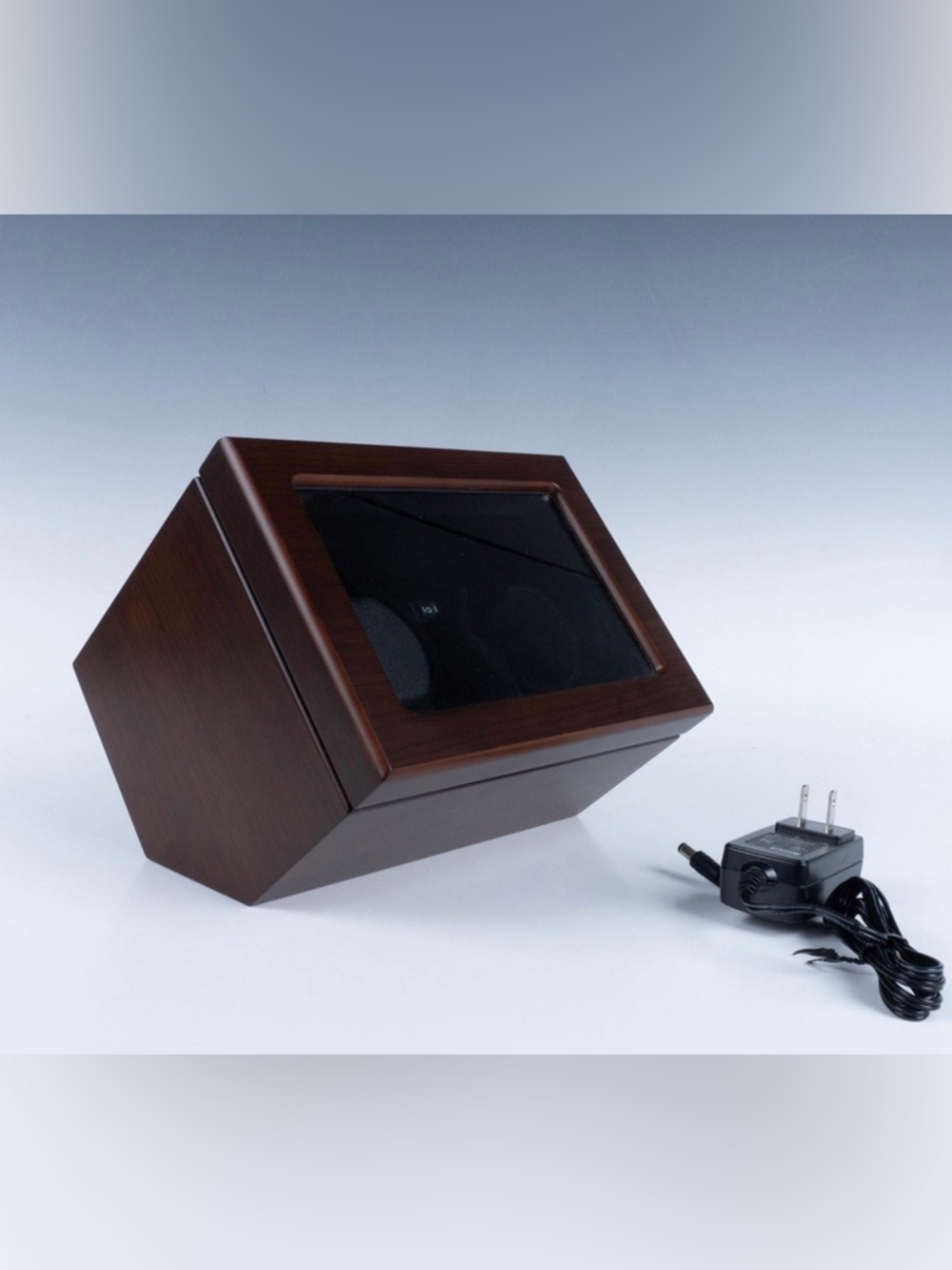 Wooden Display Case with Glass Front - Dark Cherry